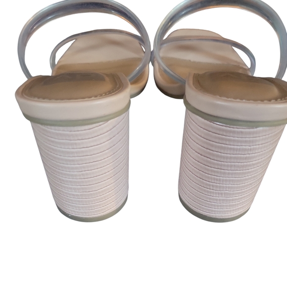 DV by Dolce Vita Women's Merrick Double Ban  Tan and Clear Heeled Sandals - Picture 4 of 8